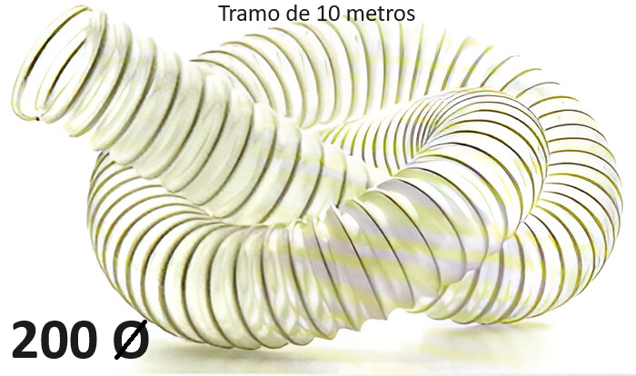 Tubo Flexible de Aspiración Industrial de 200 mm de diámetro. - Imagen 2